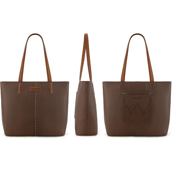 Versatile Coffee Color Wrangler Tote Bag - Women’s Shoulder Hobo Handbag - Picture 3 of 6